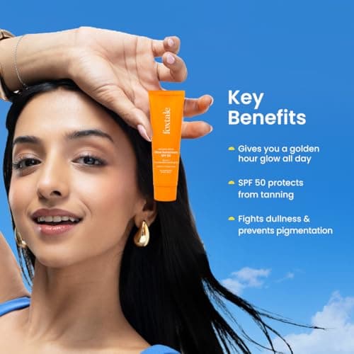 Foxtale Glow Sunscreen SPF 50 PA++++ with Vitamin C & Niacinamide, In-Vivo Tested, Sensitive-Skin Friendly, Made with 100% New-Gen Filters, Lightweight, Non-Greasy, No White Cast |For Men & Women| All 3