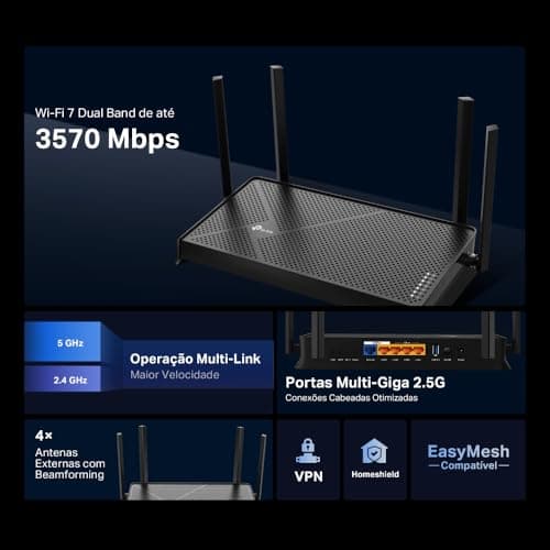 TP-Link Archer BE230 Dual-Band BE3600 Wi-Fi 7 Router| 4K/8K Streaming | 3.6 Gbps | 2×2.5G + 3×1G Ports, USB 3.0, 4K-QAM, 4 Antennas | VPN, EasyMesh, MU-MIMO | Works with Alexa and Google Assistant 5