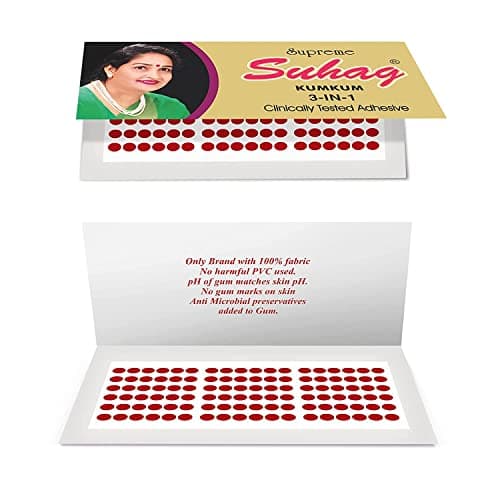 Supreme Suhag Kumkum Round Bindi Box with 15 Flaps (7, Maroon) 2