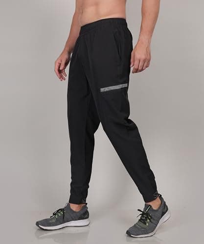 Select Men's Sports Exercise Regular Fit Track Pant/Cargo Joggers with Two Side Cargo & One Back Zipper Pockets 40 Black 3