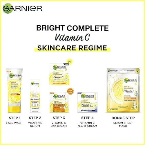 Garnier Skin Naturals, Night Cream, Anti-Dark Spots & Brightening, Bright Complete Vitamin C Yoghurt, 40 g 5