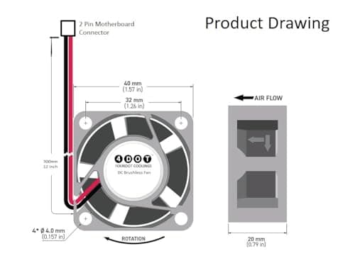 4 DOT FOURDOT COOLINGS 40mm 1.5Inch Cooling Fan Desktop PC (12V 20000RPM) 3