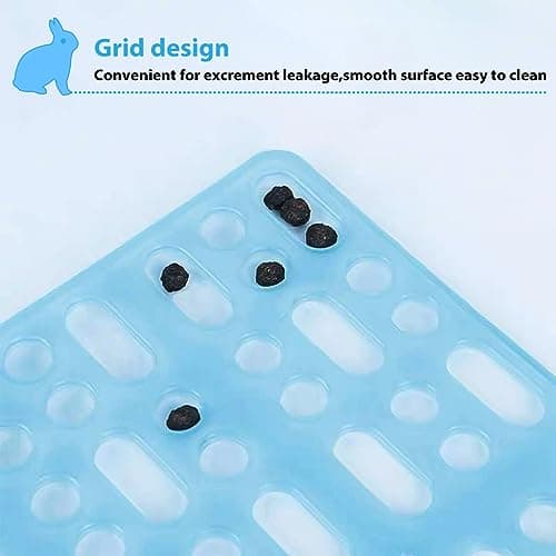 Qpets® 2Pcs Rabbit Cage Mat Hollow Mat For Rabbit Cage 9.8 By 13.5 Inches,Small Pet Plastic With 8Pcs Fixed Clip,Dry For Guinea Pig Hamster 4