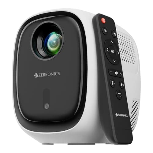 ZEBRONICS PIXAPLAY 53, Smart Vertical Projector, 3500 Lumens, 4K Support, 120 Inch Screen Size, Auto Focus, Auto Keystone, Bluetooth, HDMI, USB, WiFi, 1080p Support, APP Support, Miracast