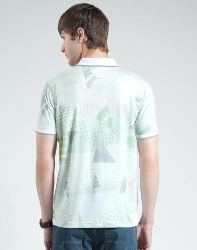 Monte Carlo Men's Regular Fit Printed Polo T-Shirt | Half Sleeve | Collared Neck | Casual Wear T Shirt for Men's Green XL (Pack of 1) 4
