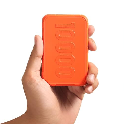 Ambrane 10000mAh Power Bank, Rugged & Slim, 22.5W Fast Charging, Compact & Travel-Friendly, USB & Type-C Output, PD & QC, Compatible with iPhone, Samsung, Oneplus & All Android (Force 10K, Orange)