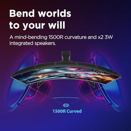 Lenovo Legion-R27qc-30 | 27" (68.5cm) QHD 180Hz Curved Gaming Monitor | 0.5ms, AMD FreeSync, 99%sRGB, 3Wx2Speaker, 2xHDMI 2.1 TMDS, 1xDP 1.4 (HBR3)|Tilt, Swivel, Pivot, Height Adjust|Black| 67C6GAC2IN 2