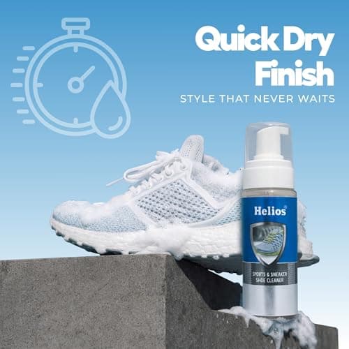 Helios Sneaker Cleaning Kit with Brush | Sports Shoe Cleaner Foam | Easy Foam Cleaner for White Shoes, Sneakers & Casual Footwear | Dirt & Stain Remover 6