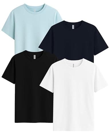 Sleepynuts Women Boyfriend Plain Round Neck Half Sleeve T-Shirt
