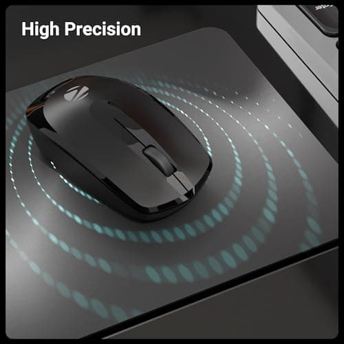 ZEBRONICS Wireless Mouse, 2.4GHz, 3200 DPI, 3 Buttons, Comfortable & Ergonomic, USB Nano Receiver, Power-Saving Mode, Works on Most Surfaces, for Mac | Laptop | Computer (Freego, Black) 5