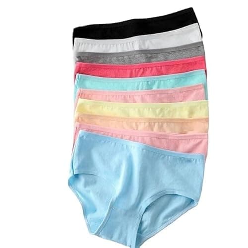 Luvreena Imported Women's Candy (Pop) Color Brief/ 100% Super Soft Cotton Hipster Ladies Plain Bright Panty/Innerwear Inner Elastic Underwear Combo Pack (Colour May Very) (X-Large,Pack-6),Multicolor