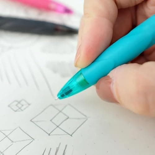 Pentel Q-Erase 0.5mm QE420 Mechanical Pencil | Long Lasting Jumbo Eraser With Retractable Mechanism & Ribbed Grip (Body Color May Vary, Pack of 4) 5