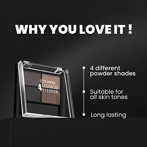 MARS 4 in 1 Eyebrow Powder Cake with Angled Eyebrow Brush and Spoolie | Long Lasting & Waterproof | (8g) 2