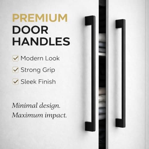 Amar Enterprise Stainless Steel 8 Inches Kitchen Cabinet & Drawer Handles, Dark Matt Black Handles, Wardrobe Handles,Furniture & Door Pull Handles, Pack of 6 Pieces 3