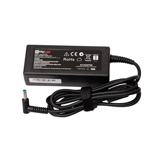 Mylap Blue Pin 65W Adapter for HP 65W AC Blue Pin Laptops Charger Adapter 4.5mm fit for HP Pavilion Black with 1 Year Replacement Warranty