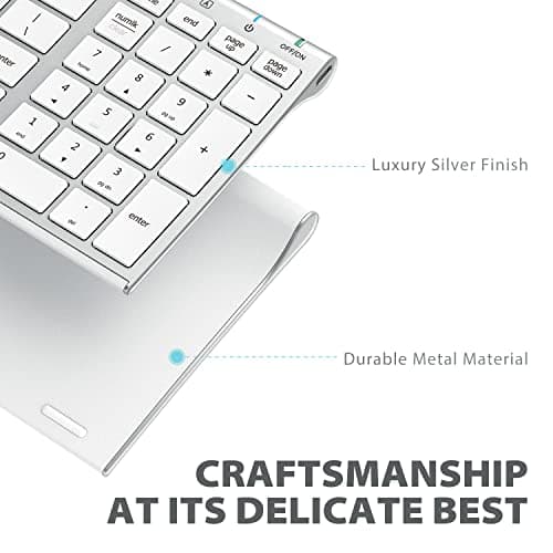 iClever Wireless Keyboard & Mouse Combo GK03-2.4G Portable Wireless Keyboard Mouse with Rechargeable Battery, Ergonomic Design, Full Size, Slim & Thin, Stable Connection, Adjustable DPI, Silver/White 5