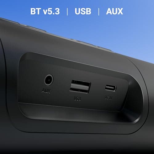 Zebronics Wireless Bluetooth Soundbar, 26 Watts, Upto 7 Hours Playback, Dual 52mm Drivers, Dual Passive Radiators, LED Indicator, TWS, Fabric Finish, Type-C Charging, USB, AUX (Vita Bar 203) 5