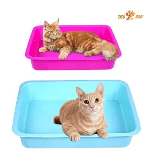 Tito Boo Pro Cat Litter Tray - Premium Virgin Quality Cat Litter Accessories (Pack of 01), Multi-Colored Dimensions - 53cm * 40cm * 10cm. 4