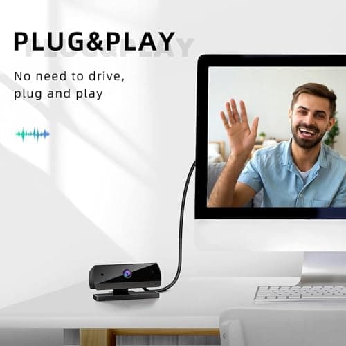 Drumstone (𝟏𝟓 𝐘𝐞𝐚𝐫𝐬 𝐖𝐚𝐫𝐫𝐚𝐧𝐭𝐲 1080P Full HD USB Webcam with Auto Light Adjustment & Dual Noise-Reducing Microphones | Webcam with Privacy Shutter & Adjustable Clip for Video Calls 3