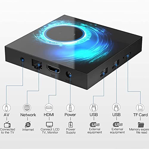 Carors Latest 2025 T95 Android 12.0 TV Box, 4GB RAM 32GB ROM Quad-core Processor Support Dual Band 2.4Ghz / 5Ghz WiFi Utral HD / 3D / H.265 with Bluetooth 5.0. Connect Home Theater 5