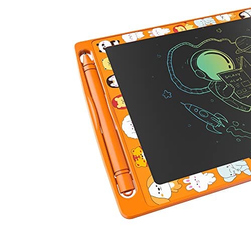 amazon basics Writing Tablet with 8.5-inch rainbow colour LCD screen and Stylus Pen for Kids & Adults (Orange) 4