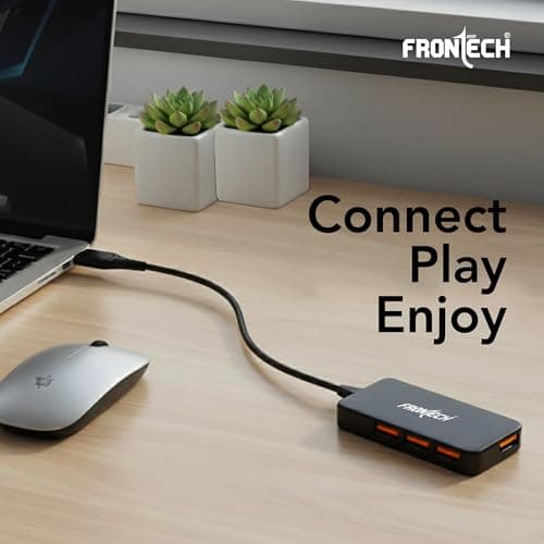Frontech USB Hub with 4 Port | Switches & LED Indicators | Extra Power Support|480 Mbps Speed - Each Port|Fuse Protection for PC, USB Flash Drives | Backed with 1 Year Warranty (NC-0062) 6