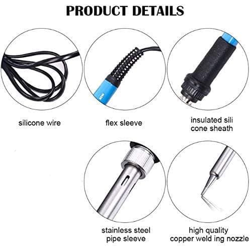 Wynhard 60 Watt Soldering Iron with Adjustable Temperature Soldering Gun Electric Welding Solder Soldering Iron Rework Station Handle Heat Pencil Tool with 5 Pcs Tip Solder Iron 2