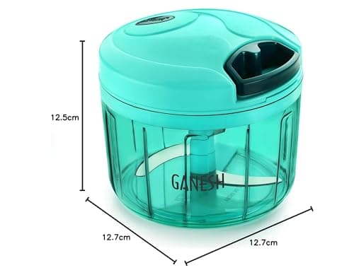 Ganesh Plastic Vegetable Chopper Cutter, Pool Green (725 ml) 5