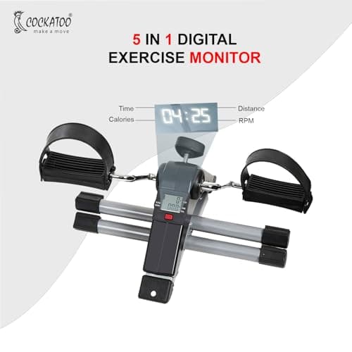 Cockatoo Step-Flex Pedal Exerciser with Digital Display and Adjustable Resistance, Exercise Cycle for Home with Non-Slip Feet, Ideal for Leg & Arm Workouts 4