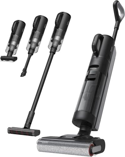 DREAME H12 Dual Smart Wet Dry Upright Vacuum, Floor Cleaner Mop Combo 4-in-1 Cordless Stick Vacuum for Multi-Surface, One-Step Self Cleaning with Hot Air Drying