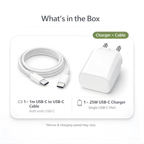 25W Charger for Samsung with Type C Cable | Super Fast Charging for Galaxy S26/S25 Ultra, S24 FE, A56/A36, M15/M17/M55 5G, F15/F55/Z Fold & S/A/M/F/Z Series - BIS Certified 3