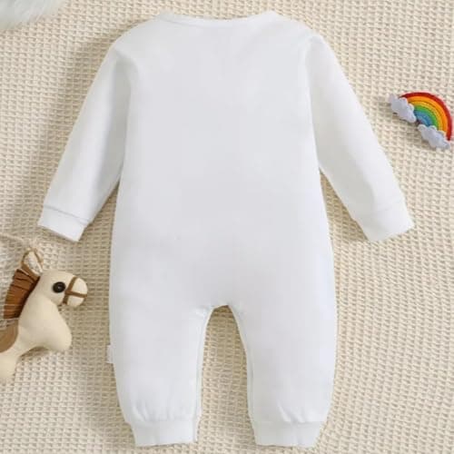 KNITROOT Baby Jumpsuit For Newborn | 0-18 Months Soft Cotton Crew Neck Baby Romper | Hello World I Have Arrived Printed Onesie | 0-3 Months 3