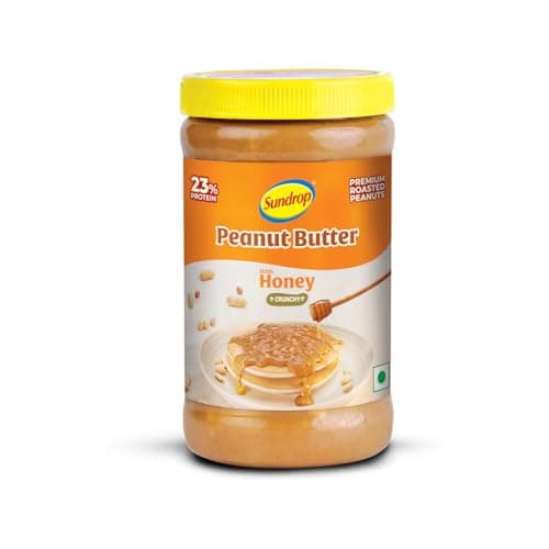 Sundrop Peanut Butter with Honey | Crunchy | 462 grams | With 23% Protein | 7% Dietary Fibre | Premium Roasted Peanuts | No Preservatives | Great Value Per Gram of Protein