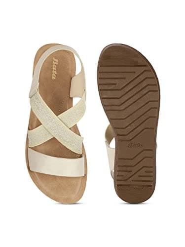 Bata Women's Slip-on Sandal - Beige (5 UK) (5618803) 4