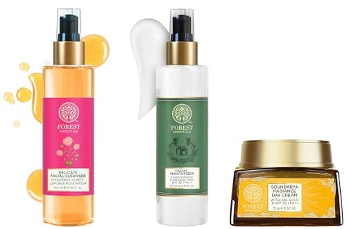Forest Essentials Day Cream 24K Gold SPF30, Hydrating Moisturiser & Mashobra Honey Face Wash – Anti-Ageing, Brightening, All Skin Types, Natural & Ayurvedic