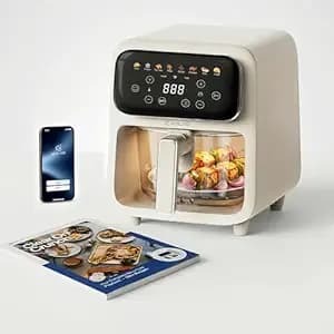 KILIG Nexa Core Digital Air Fryer 4L, Smart WiFi Glass Air Fryer with StepChef Cooking, PFAS/PTFE/PFOA-Free, 1800W Dual Heating, 360° Airflow, 8 Presets, App Control, 2 Year Warranty
