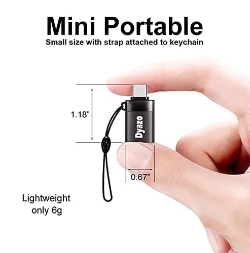 Dyazo USB Type C Male 3.1 to Female OTG Adapter Compatible for MacBook Air/Pro 2020 2019 2018, Samsung Galaxy S20 / Plus Ultra Note S910 S8 & All Type C Enable Devices (Black) 2