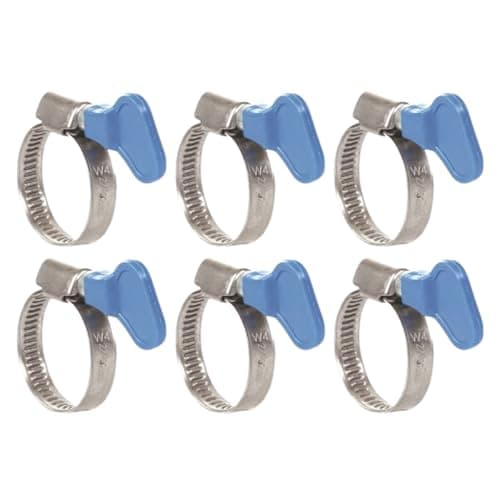 KINIK Adjustable Stainless Steel Hose Clamp 1 Inch | With Key | For Plumbing, Automotive & Mechanical Applications | Pack of 6