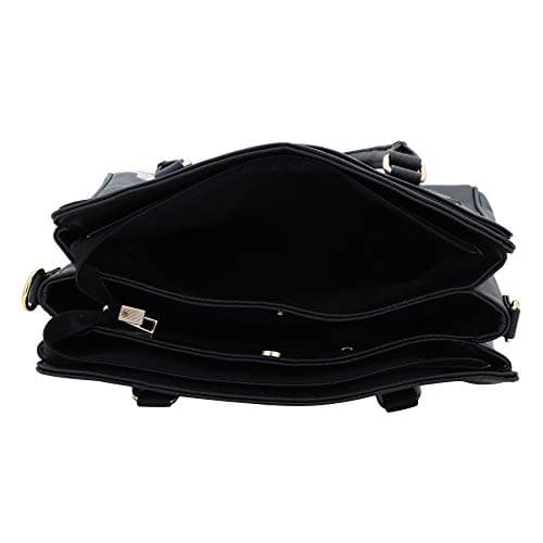 LAPIS O LUPO Flower Embroidery Women Handbag (Black) 5