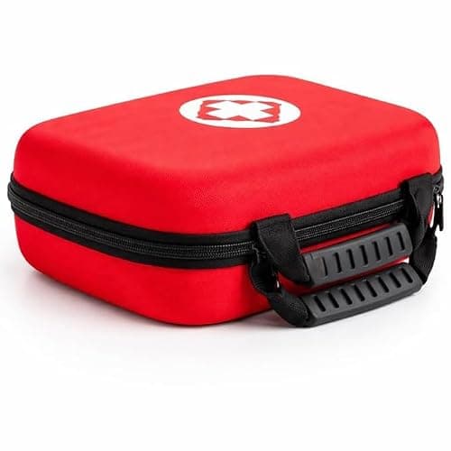First Aid Bag – Hard Shell Medical Kit Storage Bag For Home Travel Camping Hiking or Car, Water Resistant & Zipper Closer Portable Medicine, Bandages and Emergency Supply organizer Case (Big) 4