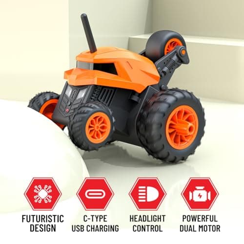 Mirana Warrior 360 Stunt Car Toy | Fast Remote Control Car Toy | Orange 3