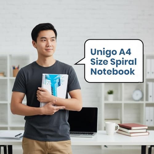 Unigo A4 Size Spiral Notebook, Single Line Ruled, Bright & Smooth Paper, 29.7 x 21 cm, (300 Pages, Uni-10) 6