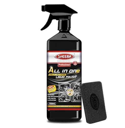 SHEEBA All in One Multipurpose Liquid Polish for Car, Motorbike, Scooter, Household, Office Care | High Gloss | Easy Application | For Interior & Exterior Surfaces -750mL with Applicator Pad.