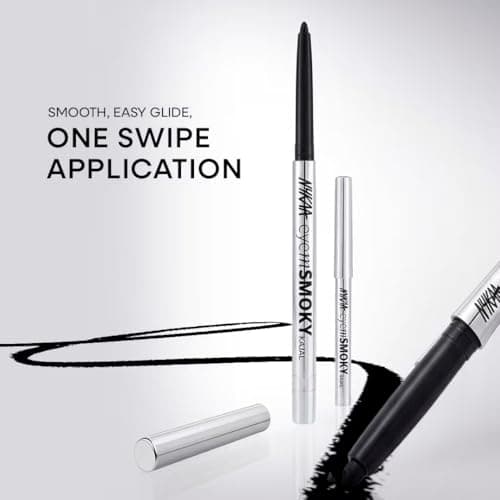 Nykaa Cosmetics Eyem Smokey Intense Gel Kajal With Free Sharpener & Smudger- Black (0.3g) 4