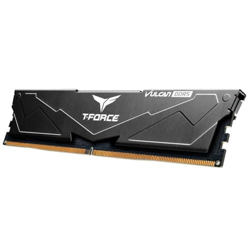 TeamGroup T-Force Vulcan 8GB 5200MHz (5200MT/s) CL40 Black DDR5 UDIMM Desktop Gaming Memory, Metal Heatsink, ECC, XMP 3.0/AMD Expo, Compatible with Intel/AMD CPU, High Performance, Low Latency RAM 4