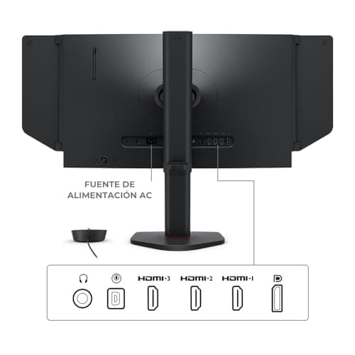 BenQ Zowie XL2586X+ | 24.1 | Fast TN 600Hz Gaming Monitor for Esports (FPS) | Motion Clarity DyAc2 | XL Setting to Share | Shiel| Precise Height Adjust| Vivid Color Film| S-Switch (Black) 3