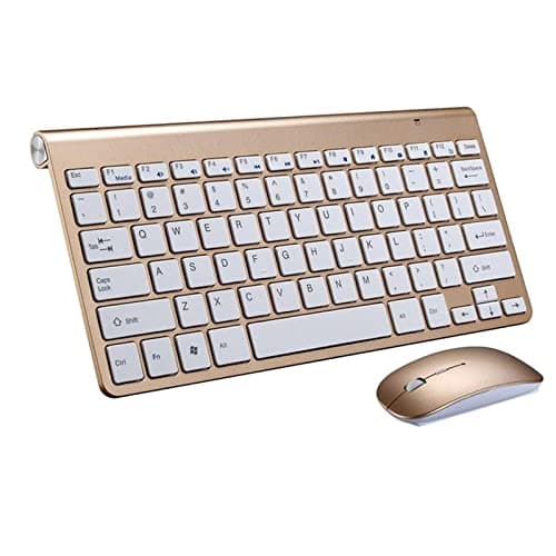 Club Bollywood®Mini Flat Quiet Wireless Keyboard Mouse Combo Golden|Computers/Tablets & Networking | Keyboards Mice & Pointers |1x Slim Wireless Keyboard 2