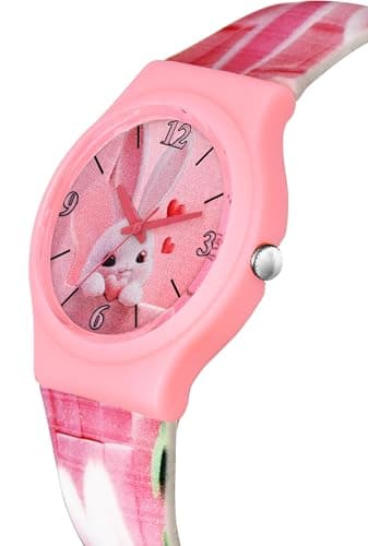 Acnos Kid's Happy Colorful Water-Resistant Durable Watch for Girls Kids Girl with Fun Designs Adjustable Strap Positive Messages Watch for Kids 4