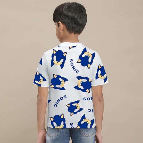 Kidsville Official Sonic Graphic Printed Regular Fit Tshirt for Boys White 2