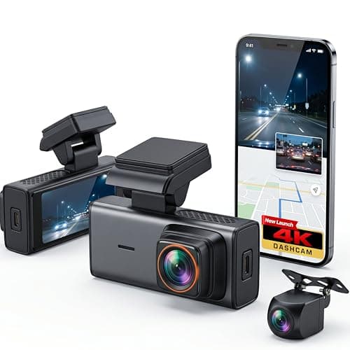 Golens T6-B2V 2 Channel Dash Cam for Car (New Edition) | 4K Front + 1080P Rear Dual Recording, WiFi App Control, Night Vision, 140° Wide Angle, Parking Monitor